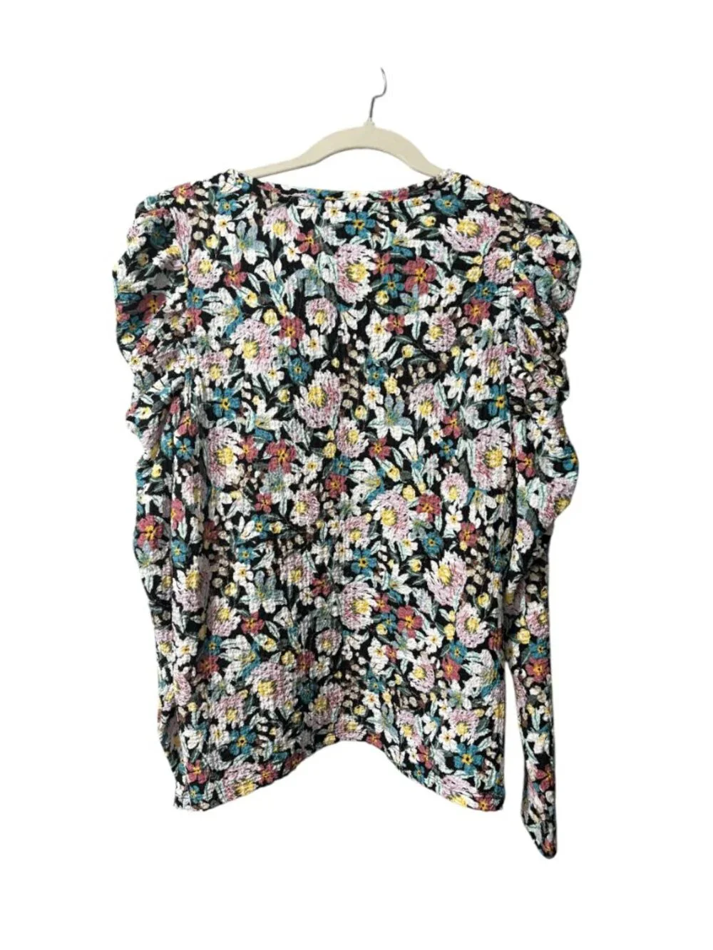 LOFT Floral Puff Sleeve Blouse